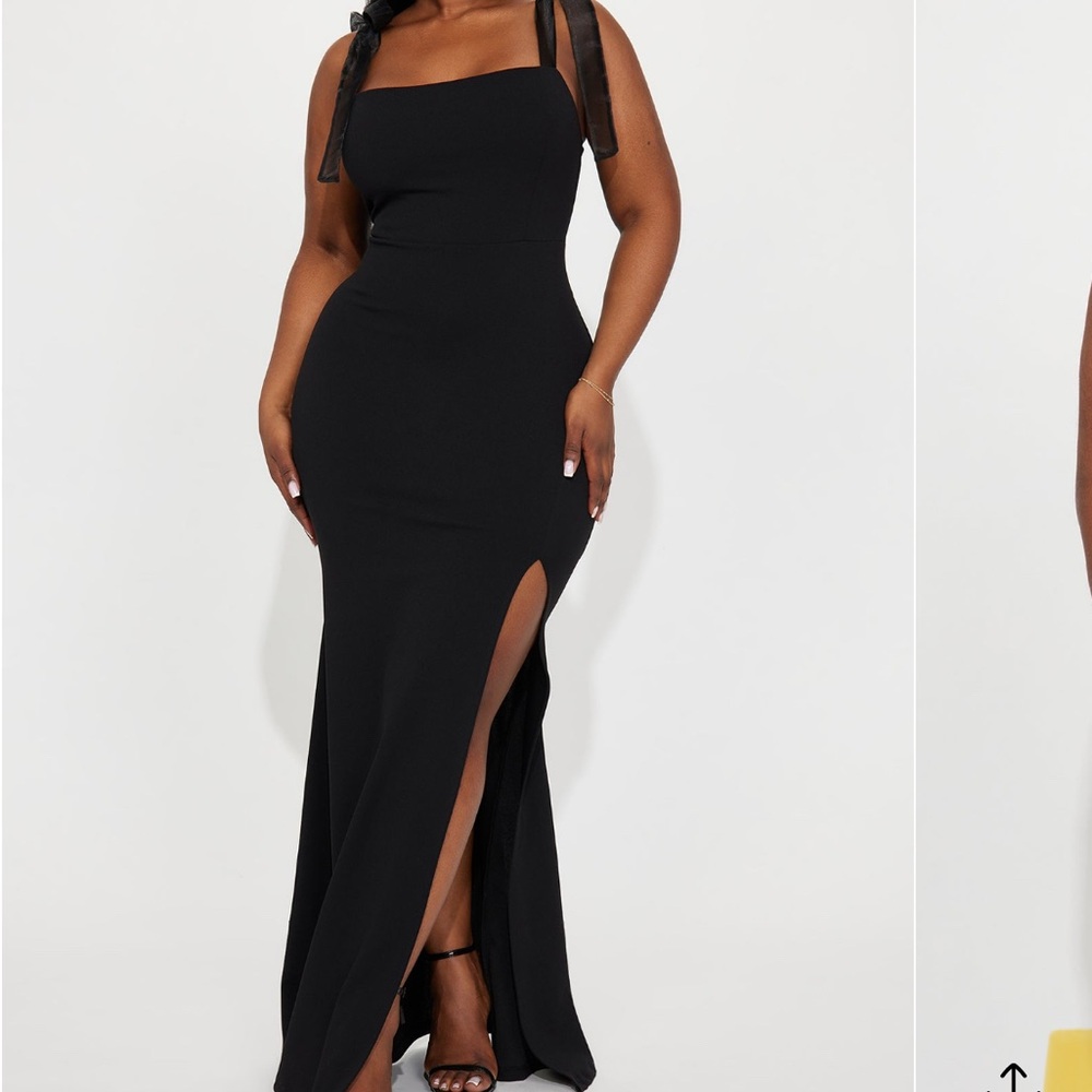Fashion Nova Black Bodycon Maxi Dress Square Neck